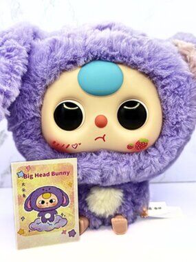 Baby Three Zipper Pouch Confirmed Big Head Purple Bunny (大头兔)